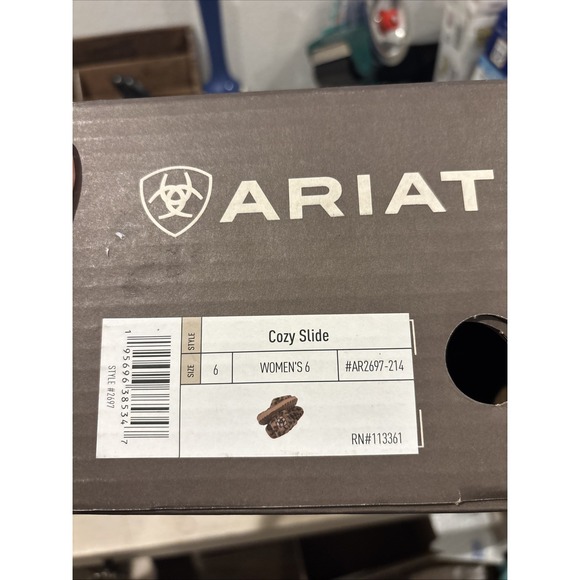 NEW! Ariat Leopard Print Cozy Slide Women's Size 6 Fleece Slides - Picture 7 of 7